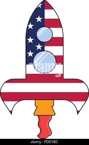 American rocket vector icon, Cosmonautics Day isolated on white background Stock Vector