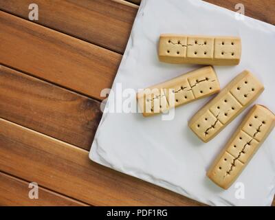 Short bread in a white dish Stock Photo