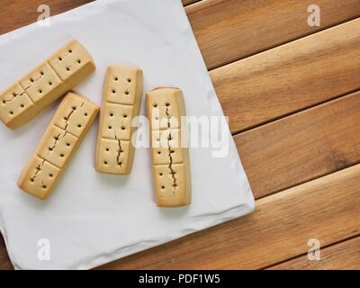Short bread in a white dish Stock Photo