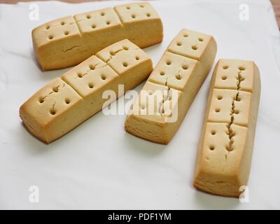 Short bread in a white dish Stock Photo