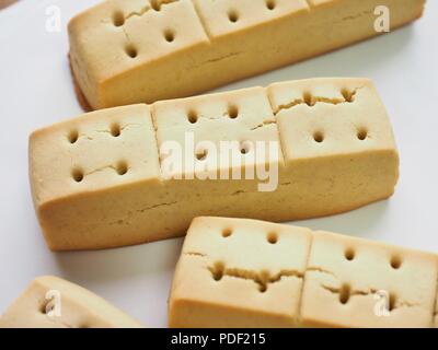 Short bread in a white dish Stock Photo