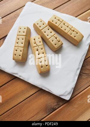 Short bread in a white dish Stock Photo