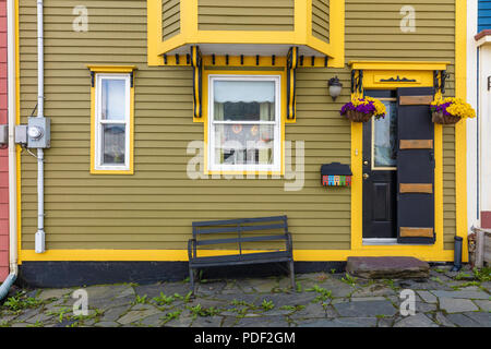 Colorful jelly bean houses, St. John's, Newfoundland and Labrador Province, Canada Stock Photo