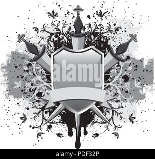 Shield and swords Stock Vector