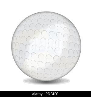 Golf ball on white background, vector illustration Stock Vector