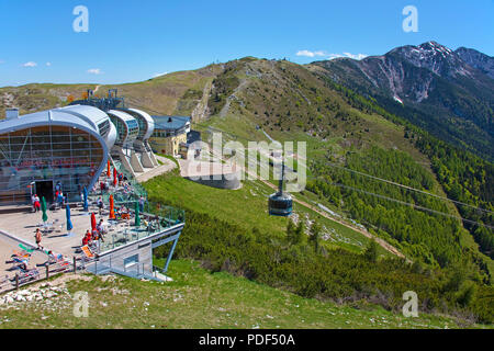 Cable car station on the Monte Baldo massif, Malcesine, province Verona, Lake Garda, Lombardy, Italy, Europe Stock Photo