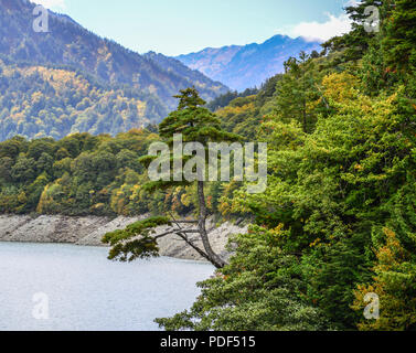 Mountain scenery at autumn in Tateyama Kurobe Alpine Route, Japan. Stock Photo