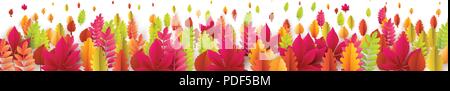 Autumn banner with fall leaves. Vector illustration Stock Vector