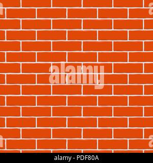 Red bricks background. Seamless pattern. Vector illustration Stock Vector