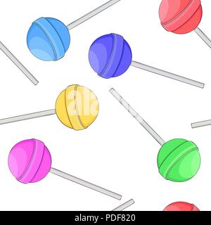 Colored lollipop candies as seamless pattern Stock Vector