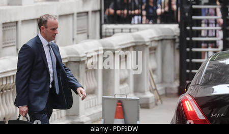 Newly appointed Brexit Minister Dominic Raab leaves his Downing Street ...