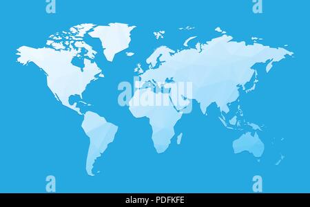 blue blank world map Stock Vector