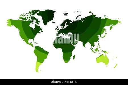 green waves world map background Stock Vector