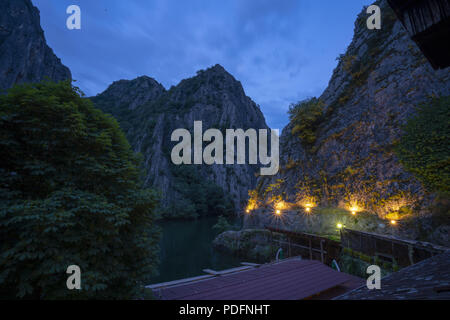 Macedonia Canyon Matka Boat Ride in the valley Stock Photo