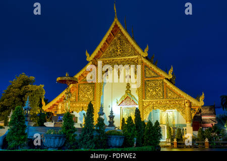 Wihan Luang of Wat Phra Singh, Chiang Mai, Thailand Stock Photo