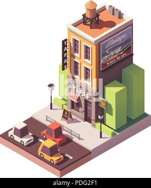Vector isometric tapas restaurant Stock Vector