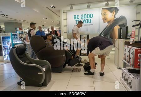 Customers in the Brookstone store in Rockefeller Center in New