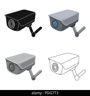 CCTV camera in the prison. The system of monitoring the jailers.Prison single icon in cartoon style vector symbol stock web illustration. Stock Vector