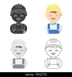 Builder cartoon icon. Illustration for web and mobile. Stock Vector