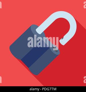 Padlock hacked. The challenge for the Pathfinder to solve the crime.Detective single icon in flat style vector symbol stock web illustration. Stock Vector