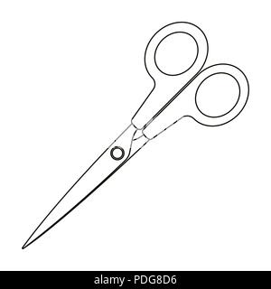 Metal scissors with red handles . School device for cutting out .School And Education single icon in outline style vector symbol stock web illustratio Stock Vector