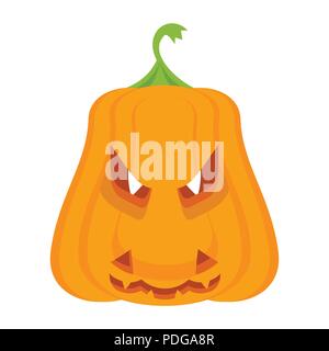 Halloween party pumpkin character with burning evil eyes Stock Vector