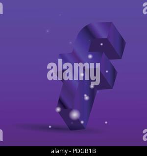 the volume letter f, 3d, the vector illustration Stock Vector