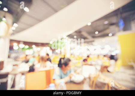 blurry food court at supermarket/mall for background Stock Photo