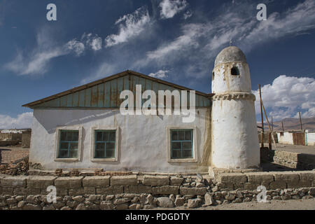 Mosque in the high altitude lake village of Karakul, Tajikistan Stock Photo