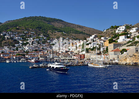 Hydra town in Hydra island, Greece Stock Photo