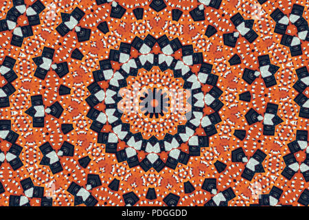 Psychedelic kaleidoscopic illusive symmetrical pattern as background Stock Photo