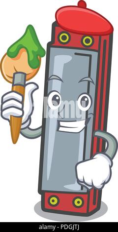 Artist harmonica character cartoon style Stock Vector