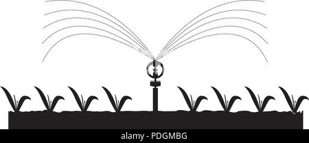 Vector Automatic Sprinklers Watering system for plants, farms, gardens. Stock Vector