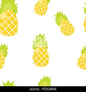 Vector illustration. Seamless pattern. Tropical ornament yellow pineapples Stock Vector