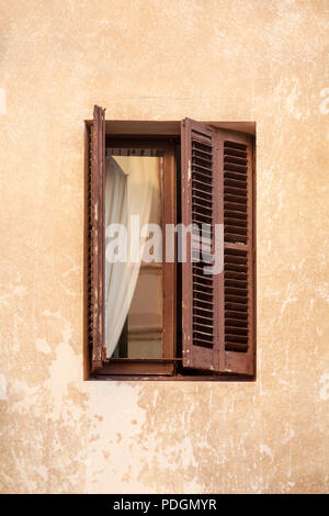 Small Open Window With Shutters Stock Photo