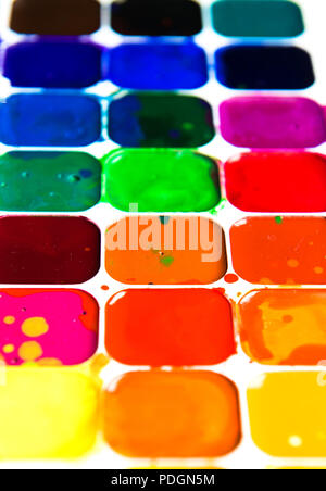 Watercolor paintbox close-up Stock Photo