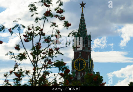Tower of the Kremlin and rowan Stock Photo
