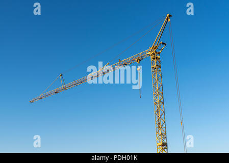 Tower crane at construction site. Stock Photo