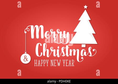 Merry Christmas greeting card . Vector illustration. Xmas design for congratulation cards, invitations, banners and flyers. Typography holiday illustr Stock Vector