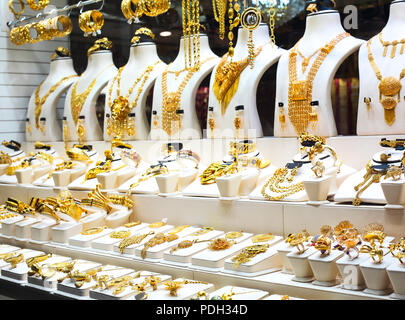 Jewelry for sale in the Gold Souq of Doha, Qatar Stock Photo: 43169175 ...