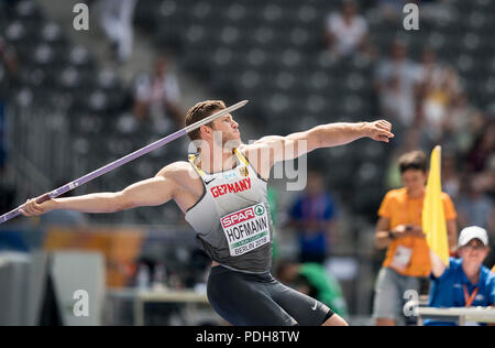 Berlin, Deutschland. 08th Aug, 2018. Andreas HOFMANN, Germany, Action. Qualification javelin throw of the men, on 08.08.2018 European Athletics Championships 2018 in Berlin/Germany from 06.08. - 12.08.2018. | usage worldwide Credit: dpa/Alamy Live News Stock Photo