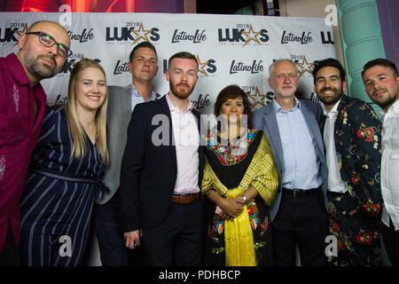 The Troxy, London, UK. 9th August 2018. Leader of the opposition attends the LUKAS Awards with his wife. Credit: Brayan Lopez/Alamy Live News Stock Photo