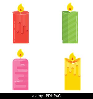 Concept of flaming candlestick, christianity attributes, Christmas decoration. Stock Vector