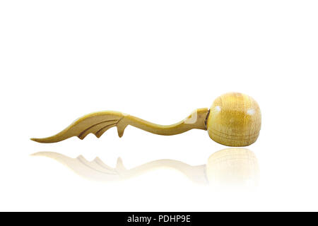 wooden dipper / wooden spoon on white background Stock Photo