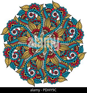 Mandala. Hand drawn backdrop. Vector for coloring page for adults Stock Vector