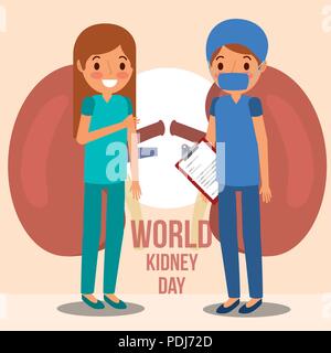 girl doctor surgeon kidney world campaign Stock Vector