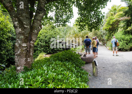 Visitors enjoying a visit to Trebah Garden in Cornwall.