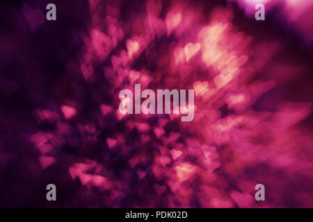 Festive elegant abstract background with bokeh lights and hearts Texture Stock Photo