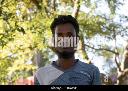 A Rohingya refugee man at Balukhali Refugee Camp. Cox's Bazar, Bangladesh Stock Photo