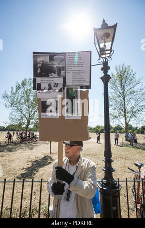 Preaching and debates at Speakers’ Corner, the public speaking area north-east corner of Hyde Park in London, UK. Stock Photo